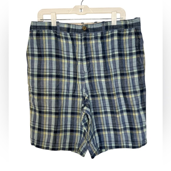 Tommy Bahama Flat Front Blue and Gray Shorts - Picture 1 of 8